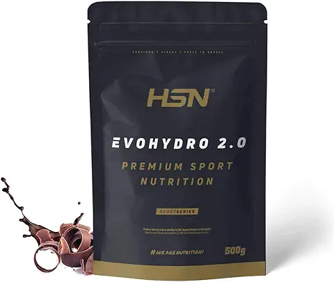 Proteína Sin Lactosa de HSN Evohydro 2.0 | Sabor Chocolate 500 g = 17 Tomas por Envase | Aislado de Proteína Hidrolizada de Suero Lácteo | Hydro Whey | No-GMO, Vegetariana, Sin Gluten  