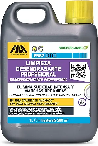 PS87 Pro, Detergente, Desengrasante y Decapante para Limpieza Profesional de Pavimentos, Quitamanchas para Gres, Cemento, Piedra y Aglomerados no Pulidos y Elimina Ceras de base de Agua, 1L  