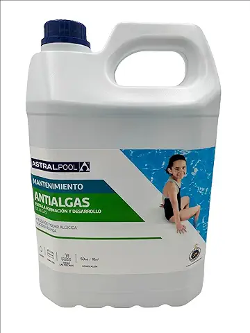 RASMACOR | ASTRALPOOL 11417 FLUIDRA | Antialgas 5 Litros | ACCIÓN RÁPIDA | Mantenimiento de Piscinas | Elimina Todo Tipo DE Algas | Algicida | para Todo Tipo DE Piscinas |  