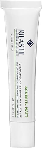 Rilastil Acnestil Matt - Crema Hidratante Seborreguladora y Matificante para Pieles Grasas y con Tendencia Acneica, 40 Mililitros  