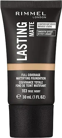 Rimmel Lasting Matte Foundation, Base de Maquillaje, Tono 200, 30 ml, Beige Suave  