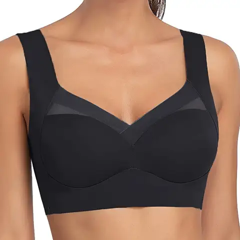 Riou Sujetadores Mujer Push Up Tallas Grandes Cómodo Sujetador Acolchado sin ArosAjustable con Almohadillas Extraíbles Bra Suave y Cómodo Sujetador Deportivo Yoga Fitness  