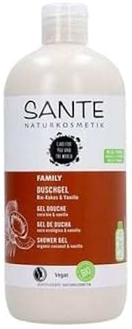 Sante Naturkosmetik - Gel de Ducha Orgánico de coco y Vainilla, Aroma Tropical, Limpia Suavemente y a Fondo, Vegano, Extractos Orgánicos, 500 ml  