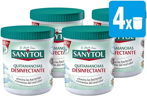 Sanytol - Quitamanchas Desinfectante en Polvo, sin Lejía, Pack [ 4 x 450 gr], Total: 1800 gr  