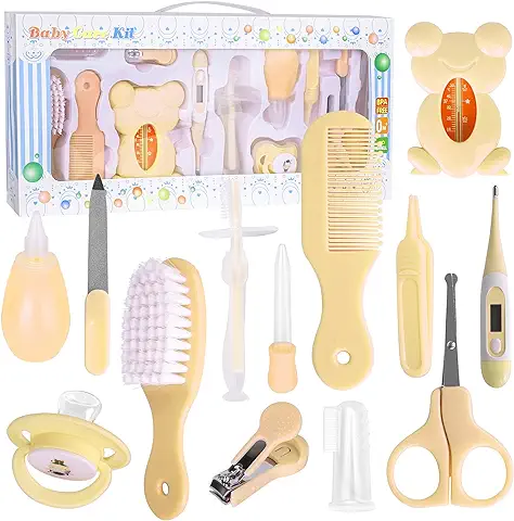 Set Para Cuidado Del Bebé, RoseFlower 13 Piezas kit Aseo Bebé Recien Nacido Higiene - Bebé Kit de Cuidado de Salud Seguro Infantil Enfermera Diaria Herramienta para el Uso Diario, Regalos para Bebes  