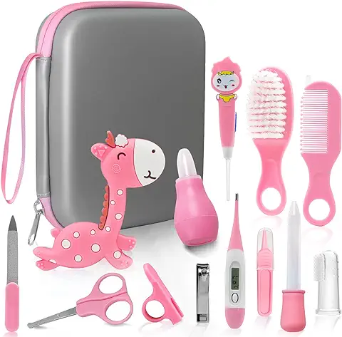 Set Para Cuidado Del Bebé, Unipampa 14 Piezas Kit de Cuidado de Bebé, Set Para El Cuidado Del Bebé, Kit de Aseo para Bebés, Accesorios Bebes para Viaje y el Uso Diario, Regalos para Bebes  