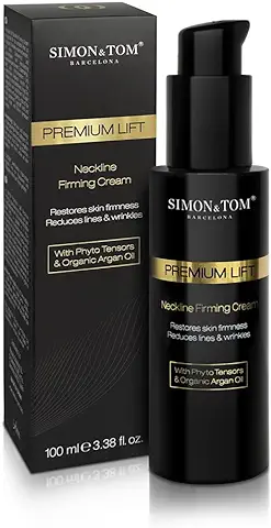 Simon&Tom Premiun Lifting - Crema Reafirmante para Cuello, Efecto Lifting Instantáneo y Piel más Lisa, Con Fitotensores y Aceite de Argán Orgánico y Vegano, Hecho en España, 100ml  