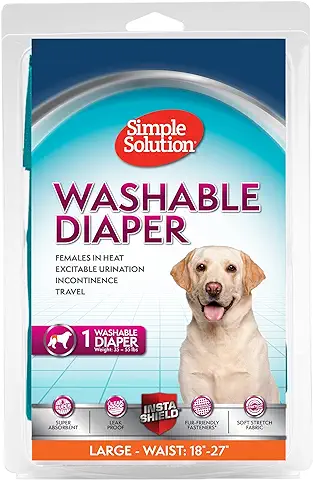 Simple Solution Pañales Reutilizables Lavables para Perras, Absorbentes con Ajuste a Prueba de Fugas, Micción Excitable o Incontinencia - 1 x XS Pañal para Perras  