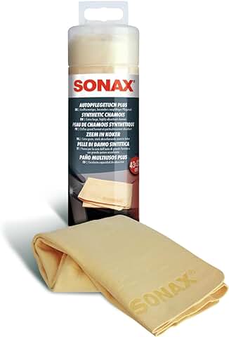 SONAX Paño para el Cuidado del Automóvil PLUS (1 Unidad) para Limpiar Superficies Húmedas de Pintura, Cromo y Ventanas, 43x32cm | N.° 04177000  