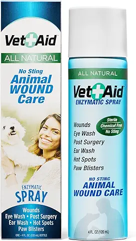 Spray Cicatrizante y Desinfectante para Curación de Heridas en Perros, Gatos y todo tipo de Animales. Vet-Aid Spray 120ml  