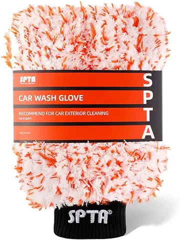 SPTA Guante de Limpieza, 1PC Premium Guante de Microfibra Absorbente para el Lavado de Coches - Mitón para Lavado de Coches de Microfibra para la Limpieza y Acondicionamiento del Coche -CVGMIX  