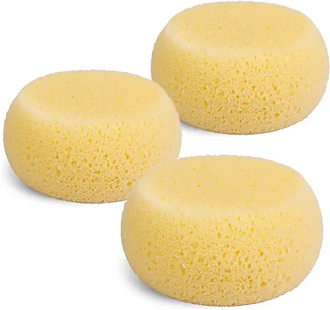 Suavinex, Pack de 3 Esponjas Hidrófilas para Bebés, Esponja para Bebé Recién Nacido, muy Suaves y Absorbentes, de Larga Duración, para el Aseo Diario, Tamaño Grande, Amarillo, 3U  