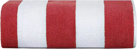 SweetNeedle - Toallas de Playa para Adultos - Red-White Cabana Striped Classic - Toalla de Piscina 100% Algodón rizo Hilado en Anillo, Secado Rápido, Toalla Grande de Natación Súper Absorbente, 450  