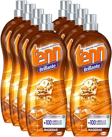 Tenn Brillante Maderas - Pack de 8 Unidades - Limpiador para Suelos de Madera o Parquet. Efecto Reparación y Brillo 100% Duradero en Superficies Dañadas - 1,25 Litros  