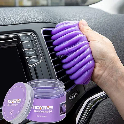 TICARVE Gel de Limpieza para el Interior del Coche, Gel de Limpieza Respetuoso con el Medio Ambiente, Limpiador para el Interior del Coche, Limpiador de Teclado para Ordenador Portátil  