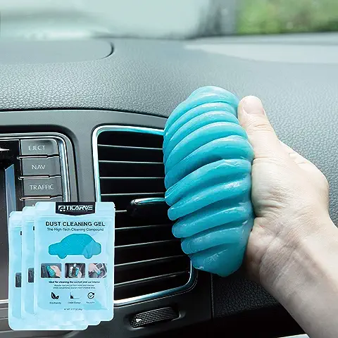 TICARVE Limpiador de Gel de Limpieza para Interiores, Suave y Flexible para Teclados, de Limpieza de Plastilina de Limpieza de Polvo, Respetuoso con el Medio Ambiente, para Coche, Oficina y Hogar  