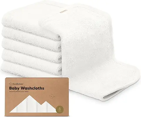 Toallita De Baño para Bebés - Toallitas De Baño De Bambú - Toallita Suave Y Orgánica para Bebés - Toalla Facial para Bebés, Adultos E Infantes (White)  