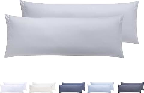 Todocama – Juego de 2 Fundas de Almohada, Microfibra Extra Suave, Hipoalergénicas. Juego de 2-90x40 cm Gris Claro (8435439012966)  