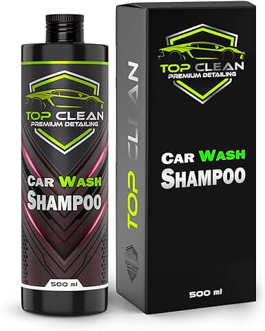TOP CLEAN - Champú Concentrado Premium para Carrocerías Coche | Brillo Intenso, Efecto Duradero, Captura Suciedad, PH Neutro, Antimanchas, Seguro en Todas las Superficies - Shampoo 500 ml  
