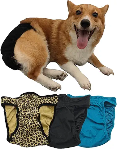TOPSOSO Pañales Lavables para Perros, Machos y Hembras (Paquete de 3) Pañales Reutilizables sin Fugas para Mascotas, Muy Absorbentes y Cómodos Pañales de Bulldog Francés Envoltura de Pañales (S)  