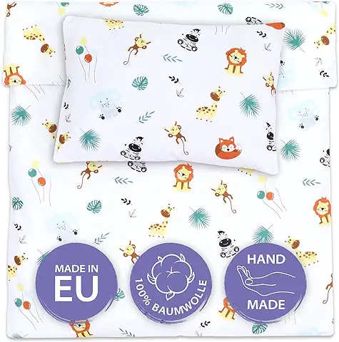 Totsy Baby Funda Nórdica Infantil 100 x 135 cm - Juegos de Cama Infantiles con Funda de Almohada de 60x40 cm de Algodón Motivo de Safari  