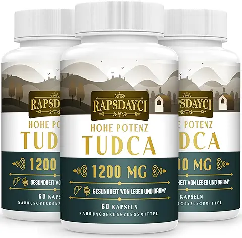 TUDCA Ultra Fuerte (1200 mg por Porción), 180 Cápsulas - Sales Biliares de ácido Tauroursodesoxicólico, Suplemento Hepático | Sin OMG, sin Gluten. (3 Pack)  