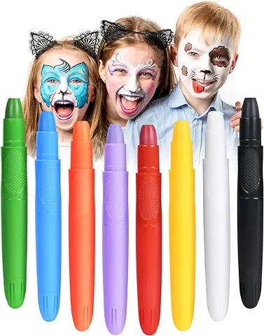 URAQT Pinturas Cara para Niños, 8 Colores Seguridad No Tóxica Pintacaras Infantil, Pintura Corporal y Facial para Barriga Embarazada, Pinturas Maquillaje Halloween Festival Fiesta Cosplay Adulto Niño  