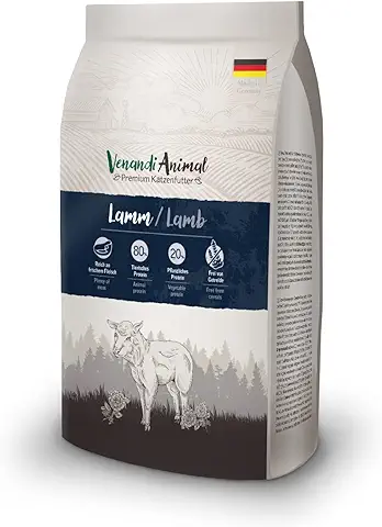 Venandi Animal Comida de Calidad para Gatos - Cordero, con Carne Fresca, Comida Seca, sin Cereales, 1 Paquete (1 x 1,5 kg)  