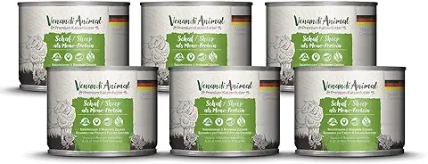 Venandi Animal Comida de Calidad para Gatos - Oveja como Monoproteína, Comida Húmeda, sin Cereales y Natural, Paquete de 6 (6 x 200 g)  