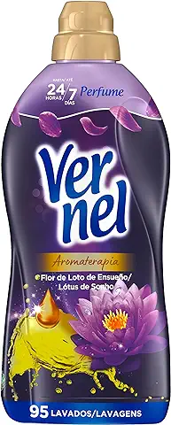 Vernel Suavizante Concentrado Para La Ropa Aromaterapia Flor De Loto De Ensueño (95 Lavados), Suavizante de ropa para una Experiencia Aromática Hasta 200 Días, Suavizante Líquido  