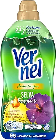 Vernel Suavizante Concentrado para la Ropa Selva Fascinante (95 Lavados), Suavizante de ropa para una Experiencia Aromática Hasta 200 Días, Suavizante Líquido  