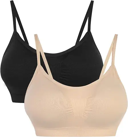 Vertvie Sujetador Deportivo Brasieres para Dama Confortables sin Tiras Apto para Dormir Yoga Run Bra para Mujer 3st  