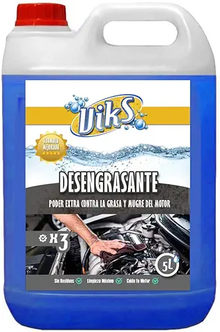 Viks | Desengrasante Motor Concentrado | Biodegradable | Limpiador de Motores y sus Piezas | Elimina la Suciedad sin Daño Respetando el Brillo | 5 Litros  