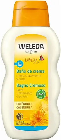 Weleda - Baño de Crema de Caléndula, Limpia Suavemente y Nutre, Sin Aclarado, 100% Natural, Apta para Pieles Sensibles - 200 ml  