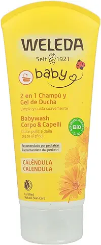 Weleda - Champú y Gel de Ducha de Caléndula, Limpia, Cuida, Nutre y Protege, Vegano, Apto para Pieles Sensibles - 200 ml  