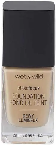 Wet n Wild, Base de Maquillaje Photo Focus Dewy, Base de Maquillaje Ligera con Fórmula Nutritiva y de Larga Duración, Cobertura Ajustable, para Pieles Normales a Secas, Vegana, Beige Suave  