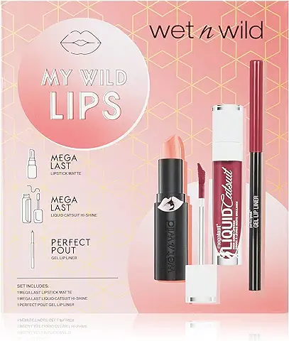 Wet n Wild, My Wild Lips Makeup Set, Makeup Kit with Lip Liners and Lipsticks, with Vitamin E and Hyaluronic Acid, Gift for Girls  