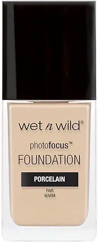 Wet n Wild - Photo Focus Foundation MATTE - Base con Fórmula Avanzada - Piel y Maquillaje Siempre Impecables para la Cámara y Sin Brillos Blancos, Fórmula Matificante - Vegano - Soft Ivory - 1 Unidad