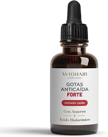 Wiohar Gotas Anticaída | Gotero para Crecimiento del Cabello | Tratamiento para Frenar la Caída del Cabello | Cuida el Cuero Cabelludo | Con Anacryn ® Acido Hialurónico y 12 Extractos Vegetales  