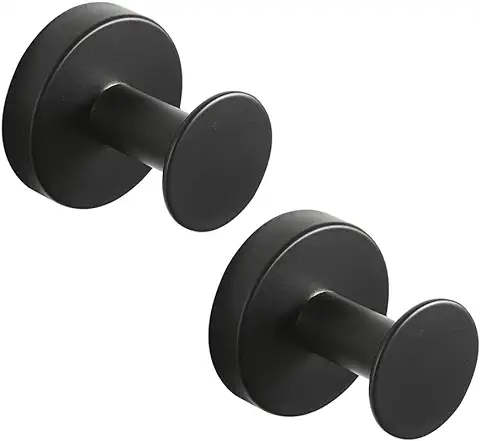 WOMAO Gancho de Toalla Fácil Redondo, Gancho para Toallas de Cocina de Acero de Acero Americano, Soporte de Pared para ropa Sombreros Bolsas Baño Ducha Inodoro WC 2 Piezas  