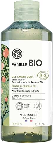 Yves Rocher - Gel Bio de Ducha & Champú Suave Sin Sulfatos - Cuerpo & Cabellos - Activo de Manzana Ecológica - 390 ml  