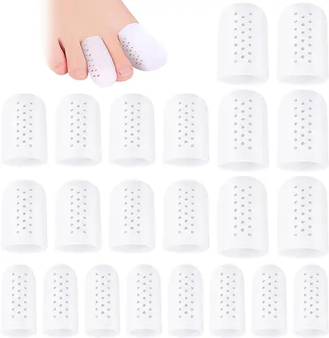 ZOCONE 22 Pcs Protectores de Dedos de Los Pies, Protector Dedos Pie Silicona Pprotector Dedo Gordo Pie Transpirable Punteras de Gel de Silicona Elástico Toe Protector para Ampollas, Callos (Blanco)  