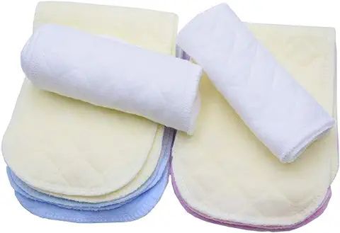 12pcs Pañales del Algodón del Bebé,Pañales De Tela De Algodón Lavable Pañales Reutilizables De Alta Absorbencia Suave y Seguro Inserta Revestimientos En Todas Las Pieles Recién  