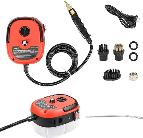 ADWOLT Limpiador de Vapor de mano de alta Presión, 2500 W, 3 bar, Limpiador de Vapor de mano con Cabezales de Cepillo, Adecuado para Electrodomésticos de Cocina y Limpieza Doméstica  