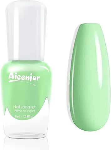 Aieenjor Esmalte De UñAs Al Agua Verde Hierba, No TóXico, Pelable Y De Secado RáPido, Apto Para Actividades Primaverales Al Aire Libre, Picnics, Festivales De MúSica, Etc. Esmalte De UñAs Verde 8ml  