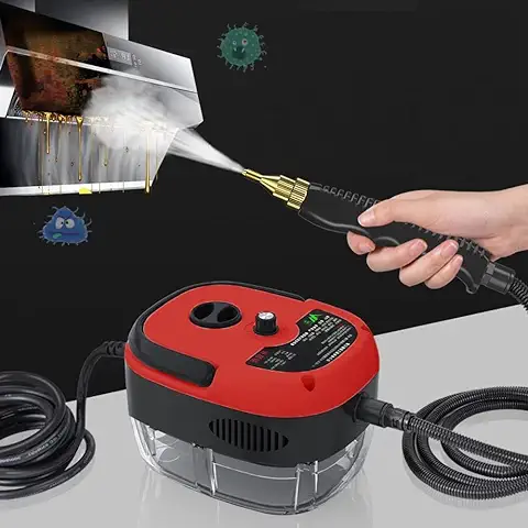 Ailgely Limpiador a Vapor, 2500 W, Portátil, Máquina de Limpieza a Vapor a Presión a alta Temperatura con Cabezales de Cepillo, para Muebles de Cocina, Suelo, Baño, Coche, Ventana, Alfombras  
