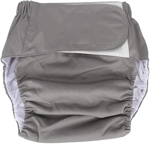 Anciano Pañal de Tela, Impermeable Lavable Reutilizable Adulto Impermeable y Reutilizable Anciano Incontinencia Protección Pañales Ropa Interior Absorbente para Hombres o Mujeres(gris)  