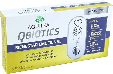 AQUILEA Qbiotics Bienestar Emocional 30 Cápsulas - Contribuye al Bienestar Emocional - Con L-Triptófano - Complemento Alimenticio  