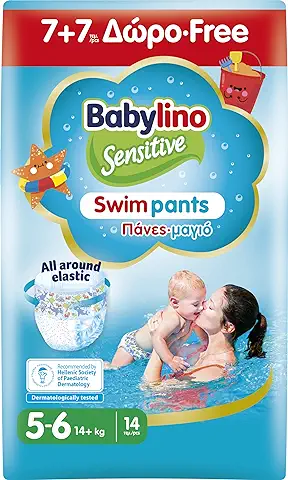 Babylino Sensitive SwimPants, Pañales de Playa y Piscina, Talla 5-6 (más de 14 kg), 14 Unidades  