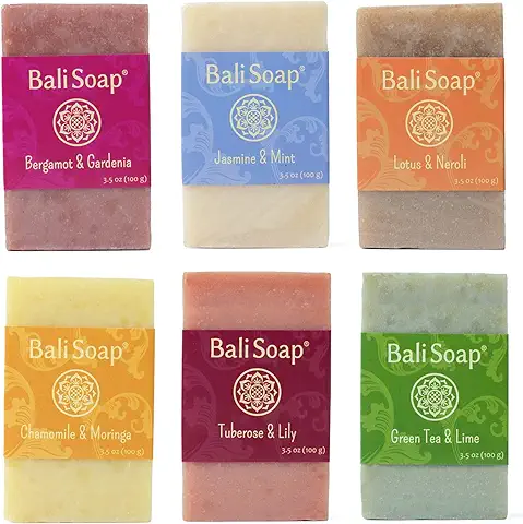 Bali Soap - Set de Regalo de Barra de Jabón Natural de Colección Femenina, Paquete Variado de 6 Piezas  